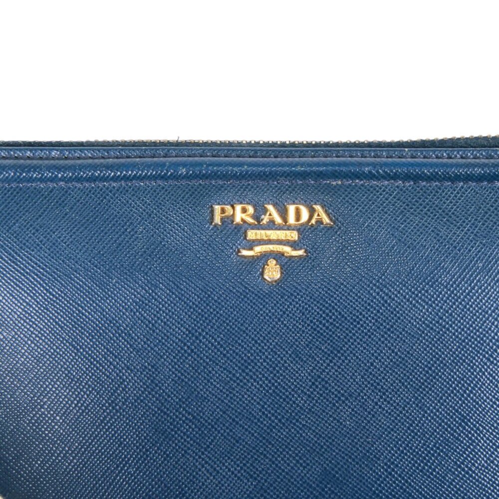 Authentic Prada Saffiano Blue leather zip around wallet - Picture 4 of 16